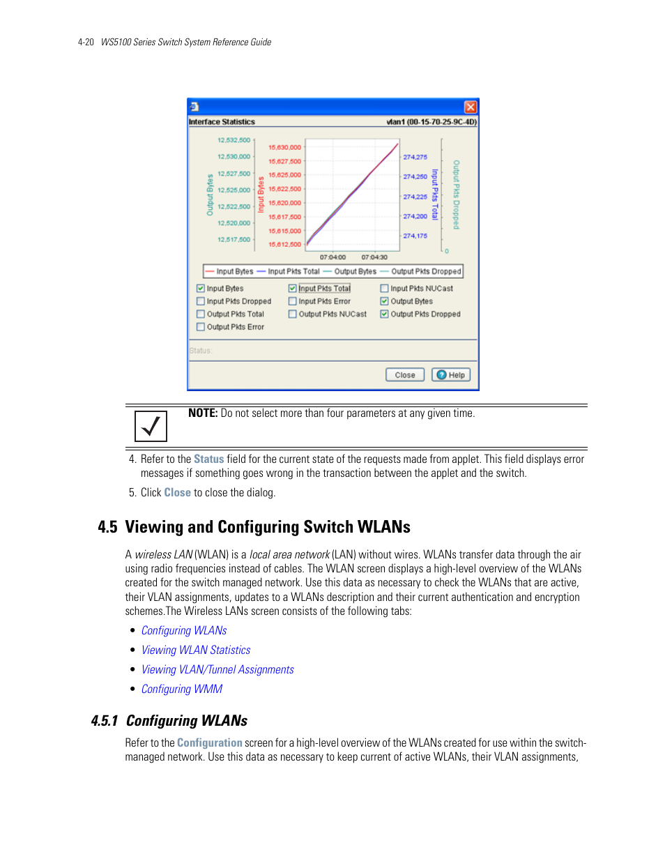 5 viewing and configuring switch wlans, 1 configuring wlans, 5 viewing and configuring switch wlans -20 | 1 configuring wlans -20, Viewing and configuring switch wlans, Viewing and | Motorola Series Switch WS5100 User Manual | Page 94 / 364