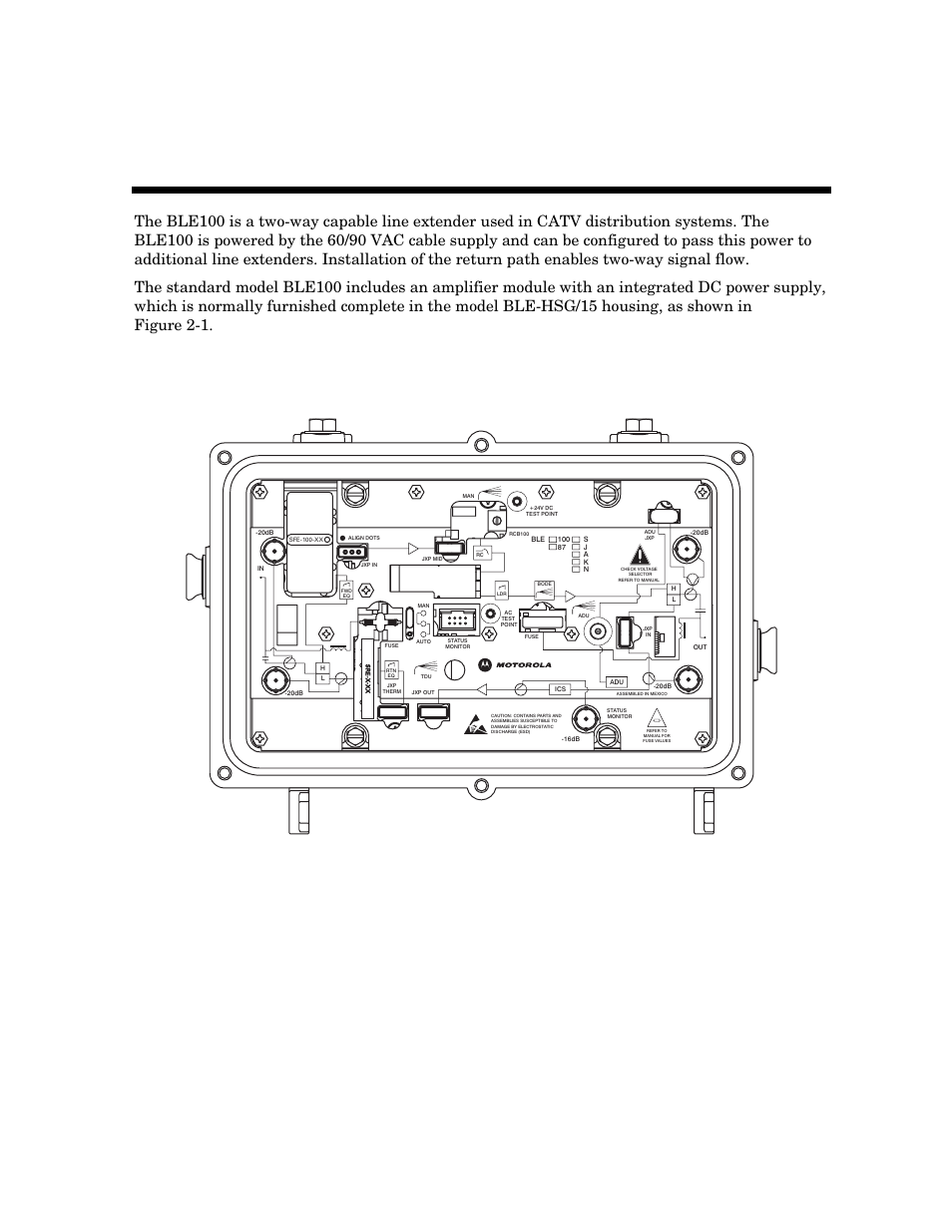 Overview, Ble100 installation and operation manual | Motorola BLE100 User Manual | Page 12 / 48