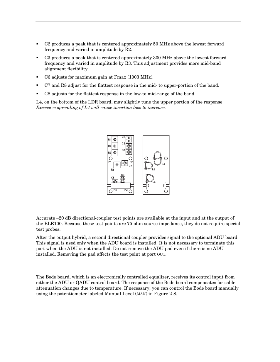 Directional coupler test points, Bode equalization | Motorola BLE100 User Manual | Page 29 / 48