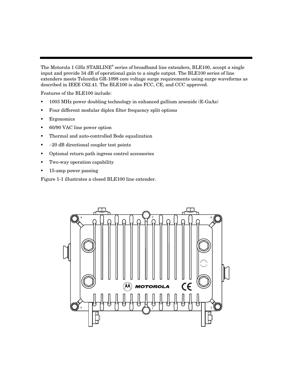 Introduction, The motorola 1 ghz starline | Motorola BLE100 User Manual | Page 7 / 48