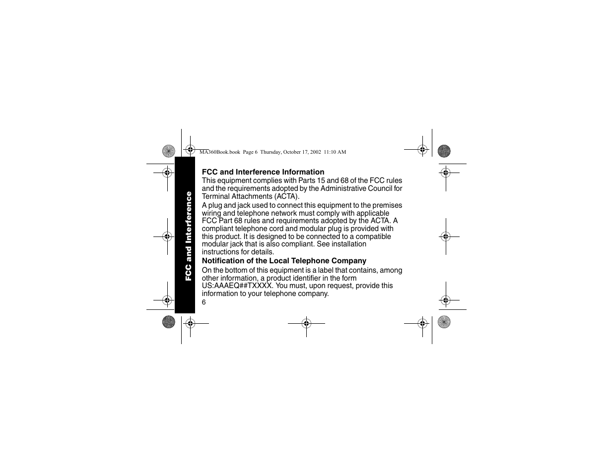 Fcc and interference information, Fcc and interference | Motorola MA360 Series User Manual | Page 10 / 68