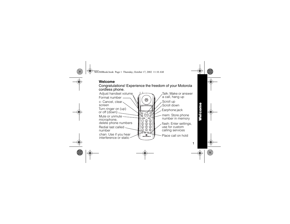 Welcome | Motorola MA360 Series User Manual | Page 5 / 68