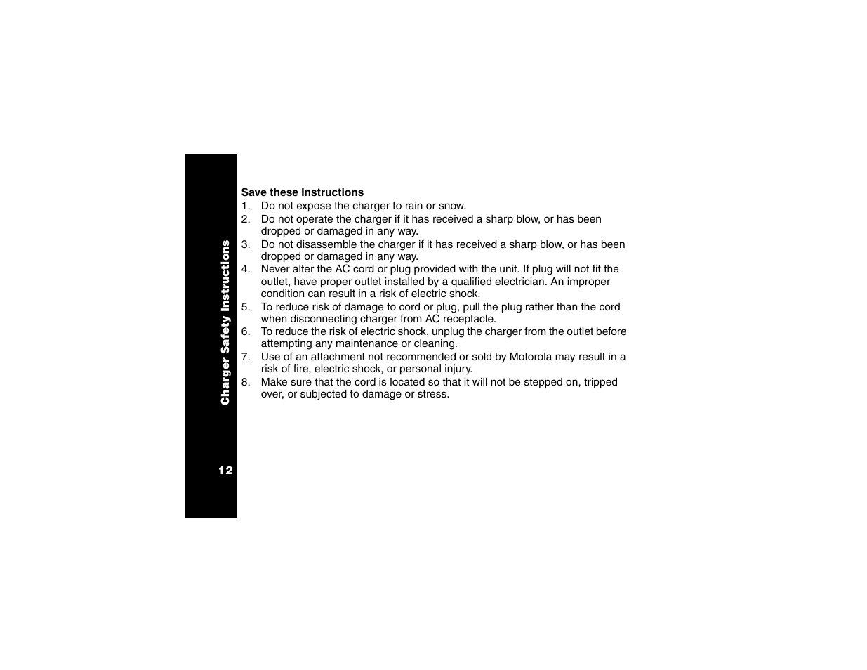 Save these instructions | Motorola T6250 User Manual | Page 14 / 68