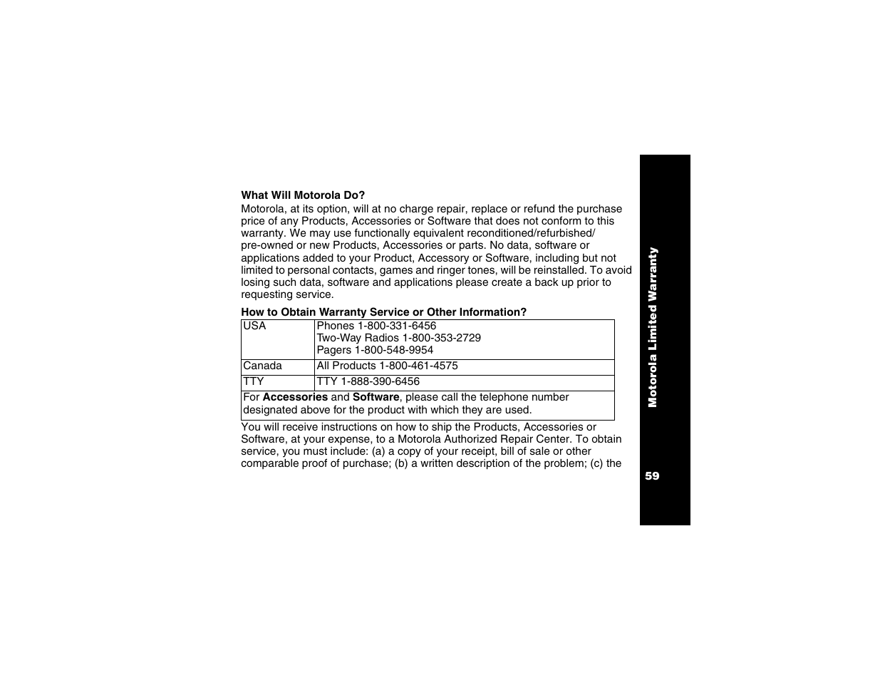 Motorola T6250 User Manual | Page 61 / 68