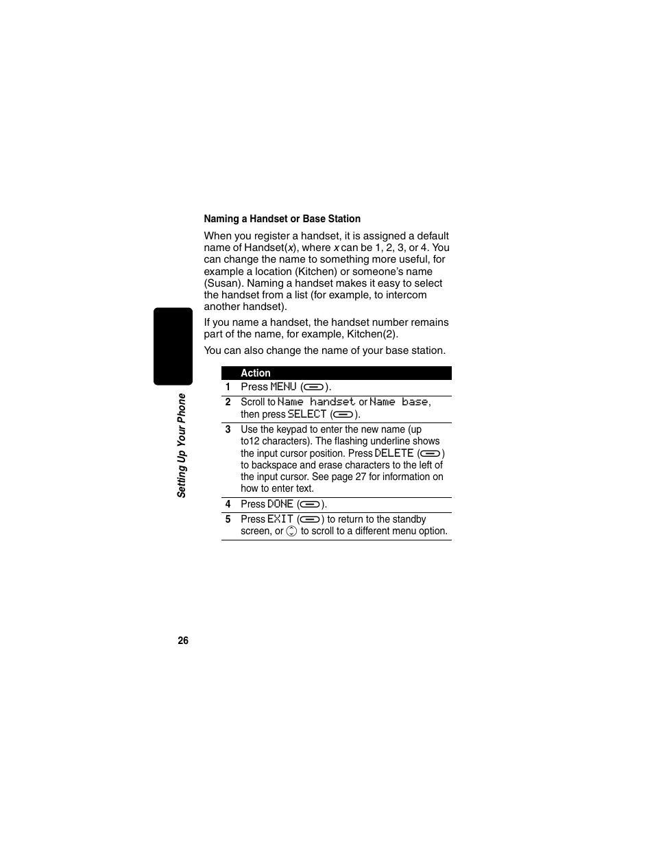 Naming a handset or base station, Re l im in a r y | Motorola MD470 Series User Manual | Page 28 / 62