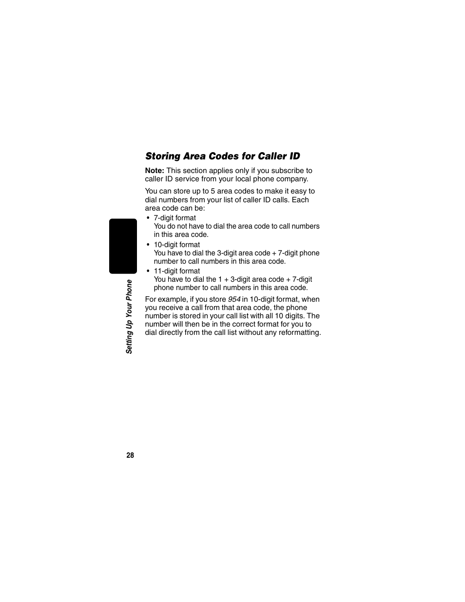 Storing area codes for caller id, Re l im in a r y | Motorola MD470 Series User Manual | Page 30 / 62
