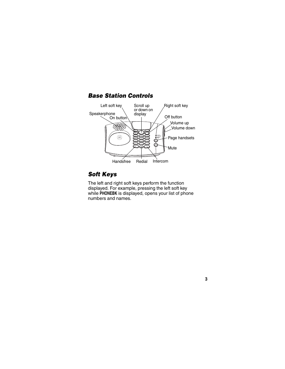 Base station controls, Soft keys, Re l im in a r y | Motorola MD470 Series User Manual | Page 5 / 62
