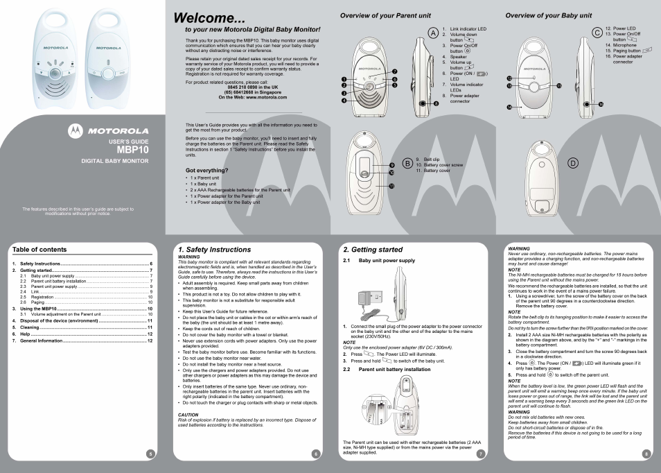 Motorola MBP10 User Manual | 2 pages