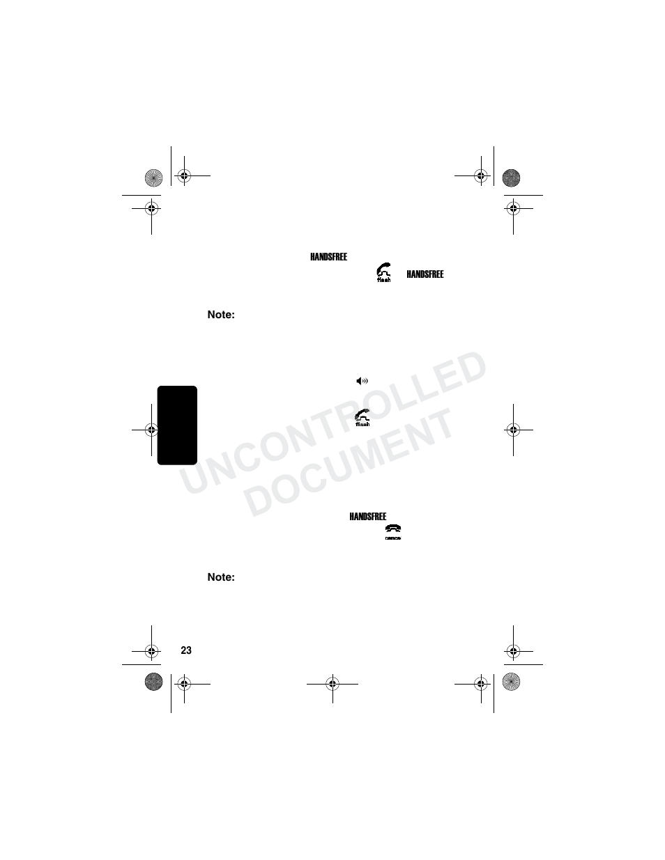Using the speakerphone, Re l im in a r y, Uncontrolled document | Motorola MD790 Series User Manual | Page 39 / 70