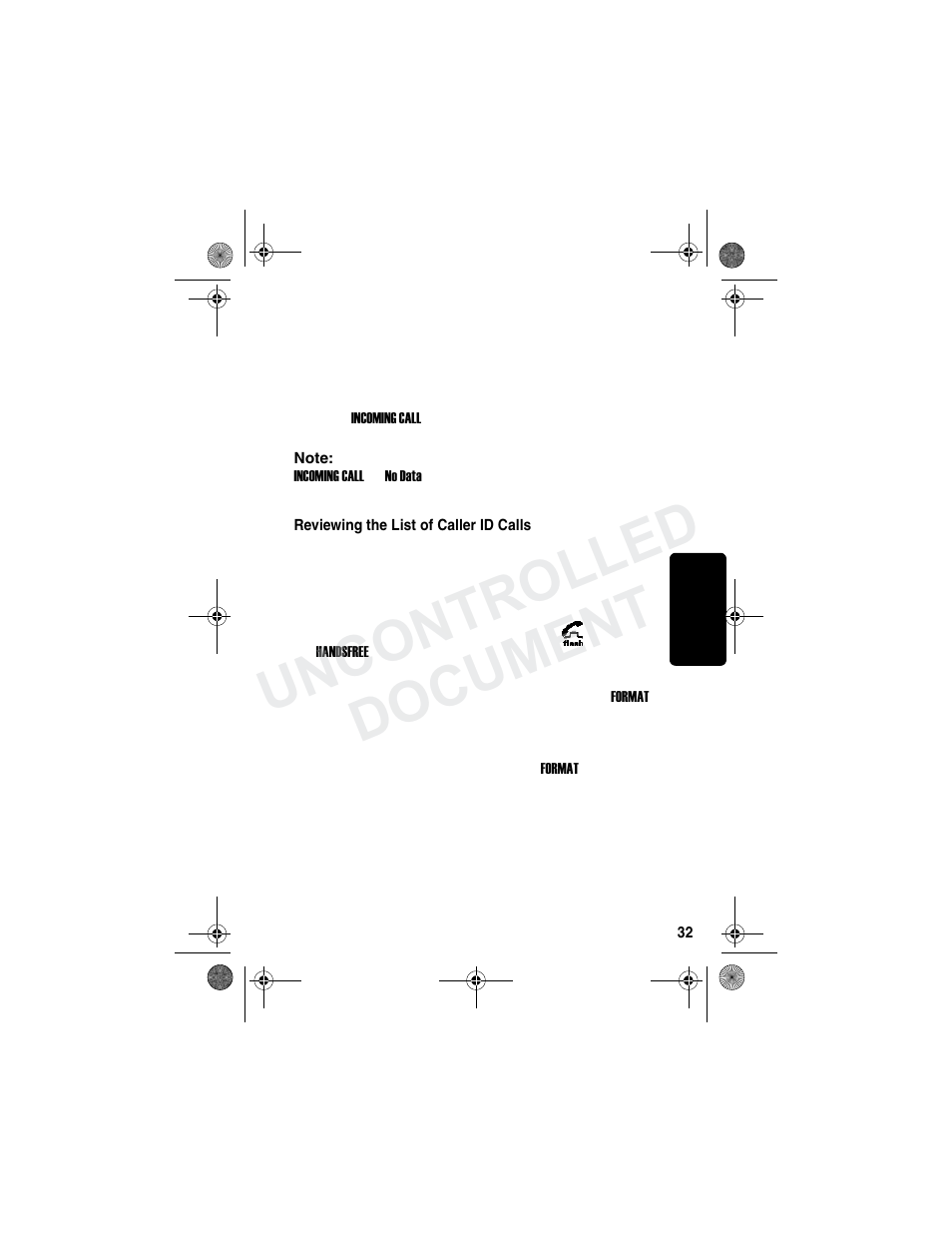 Using caller id, Reviewing the list of caller id calls, Re l im in ar y | Uncontrolled document | Motorola MD790 Series User Manual | Page 48 / 70