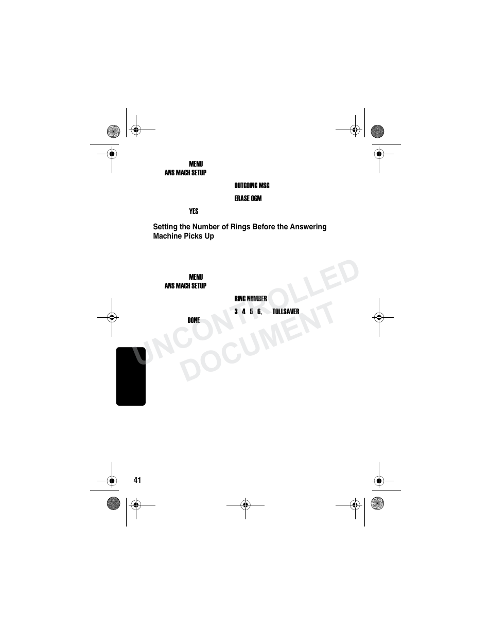 Uncontrolled document | Motorola MD790 Series User Manual | Page 57 / 70