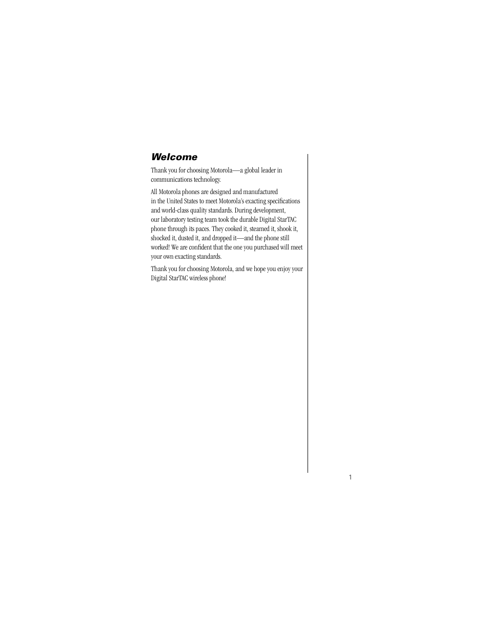 Motorola Digital StarTAC wireless phone User Manual | 143 pages