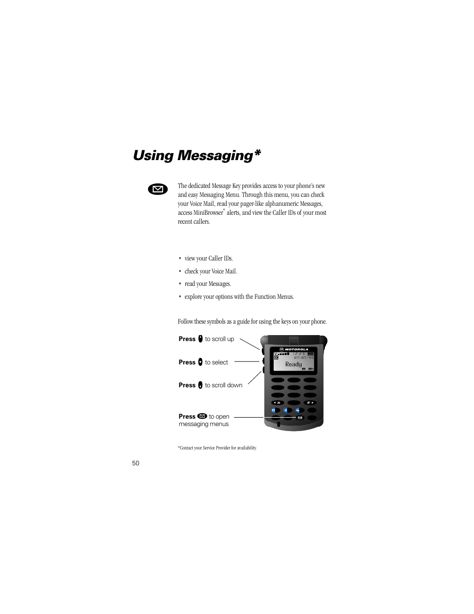 Using messaging | Motorola Digital StarTAC wireless phone User Manual | Page 50 / 143