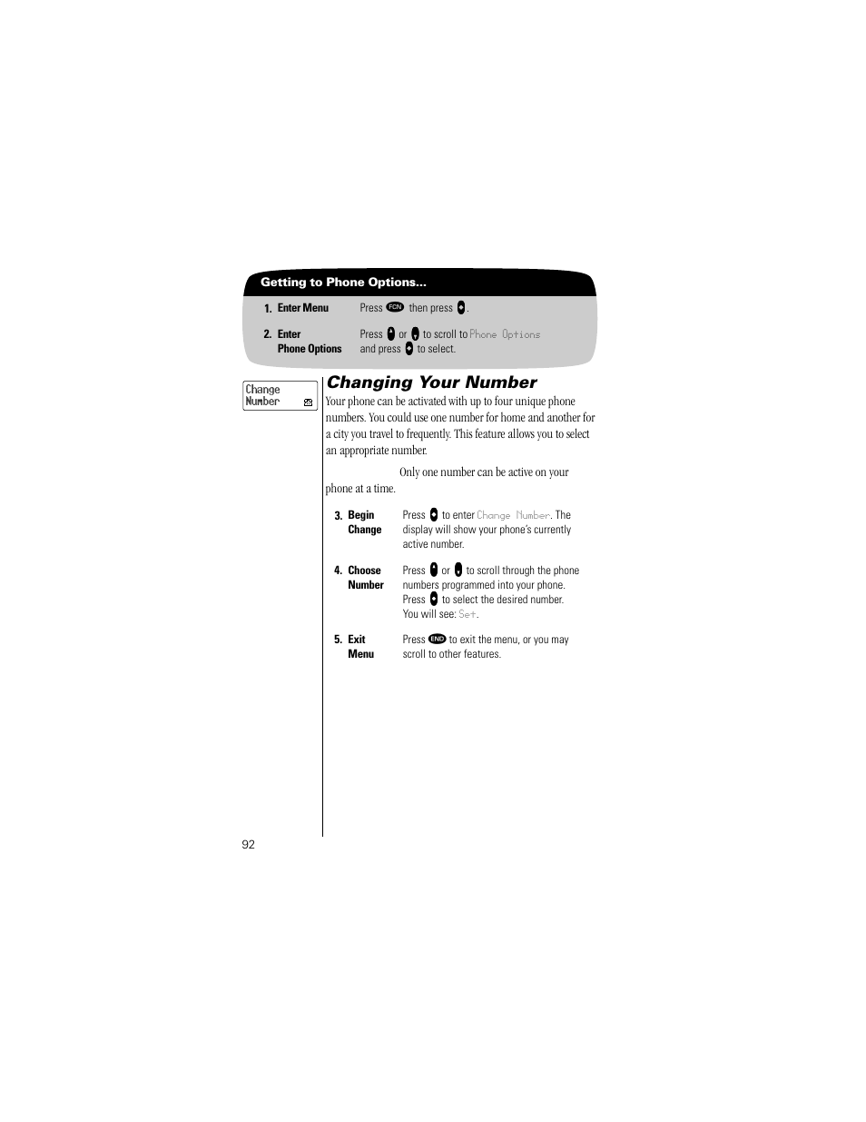 Changing your number | Motorola Digital StarTAC wireless phone User Manual | Page 92 / 143