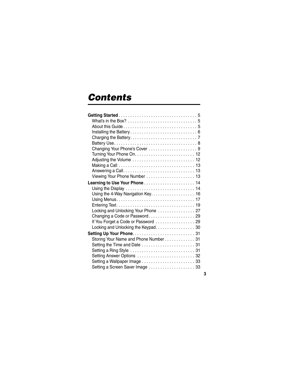 Motorola CDMA User Manual | Page 5 / 74