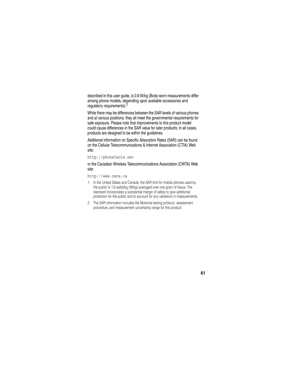 Motorola CDMA User Manual | Page 63 / 74
