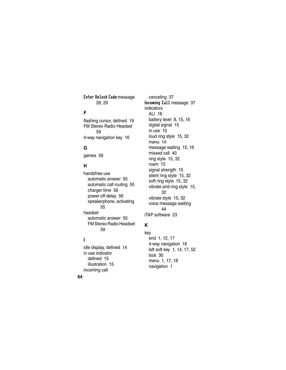 Motorola CDMA User Manual | Page 66 / 74