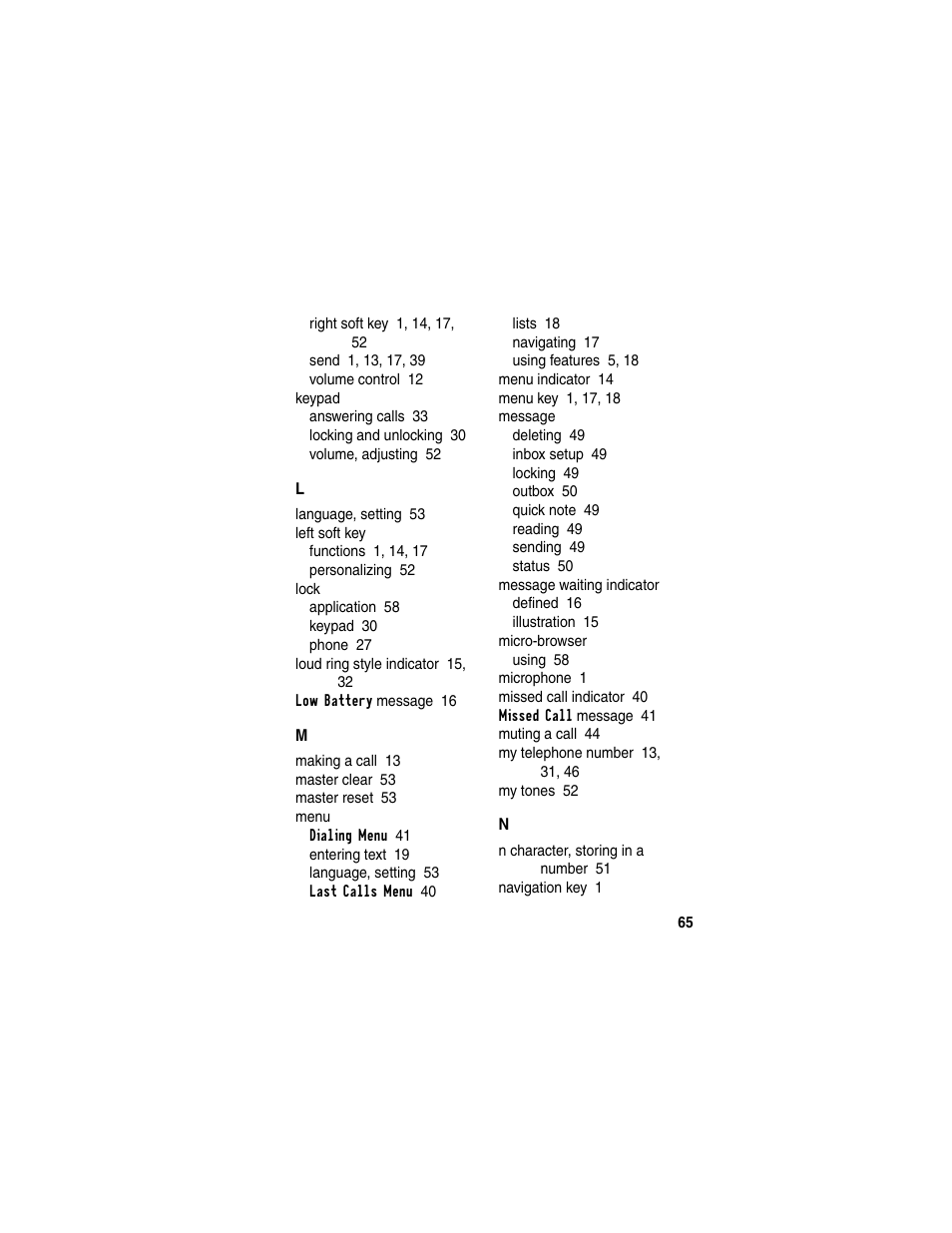 Motorola CDMA User Manual | Page 67 / 74