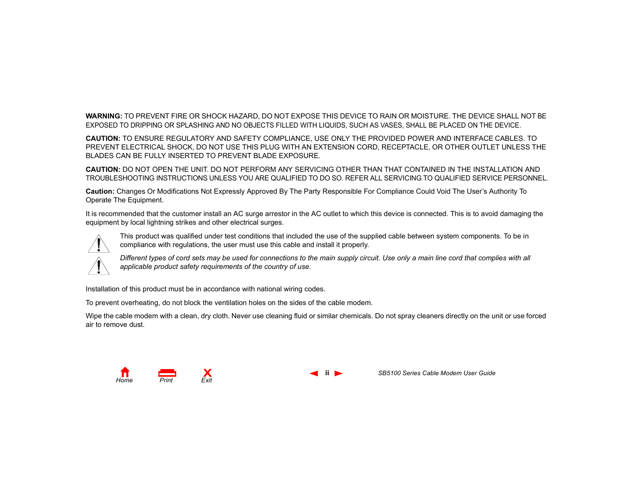 Motorola SB5100 Series User Manual | Page 2 / 72
