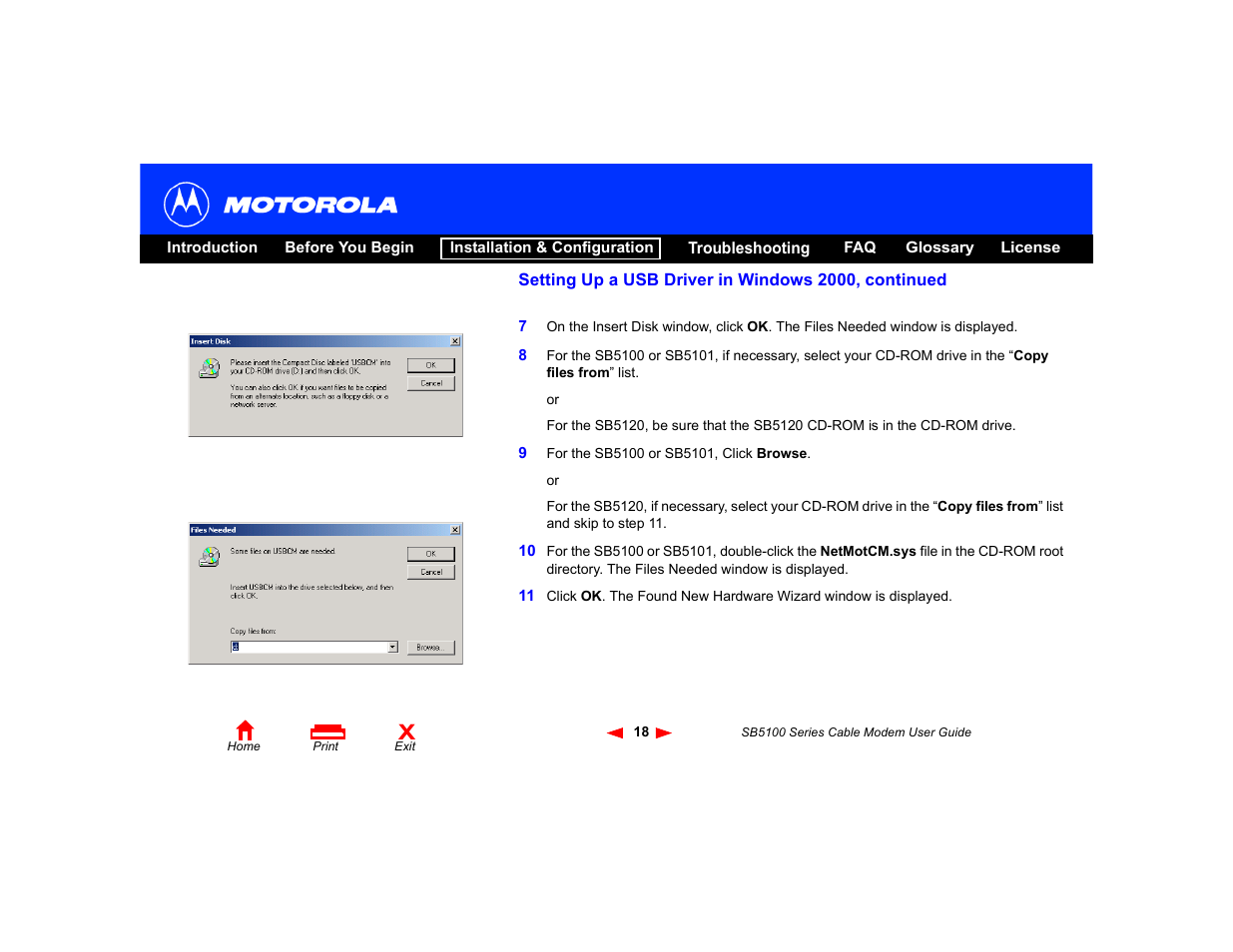 7 to 11 | Motorola SB5100 Series User Manual | Page 24 / 72