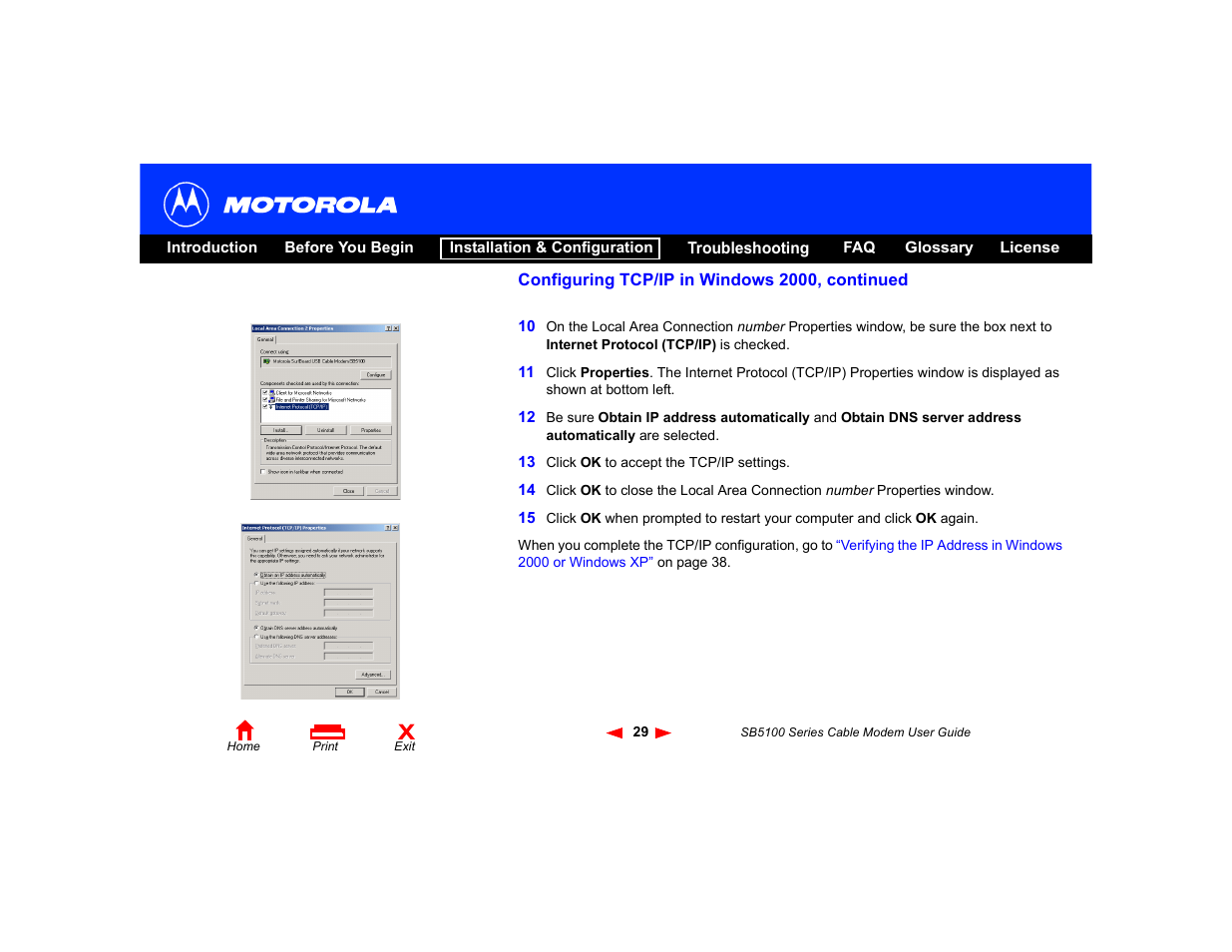 Motorola SB5100 Series User Manual | Page 35 / 72