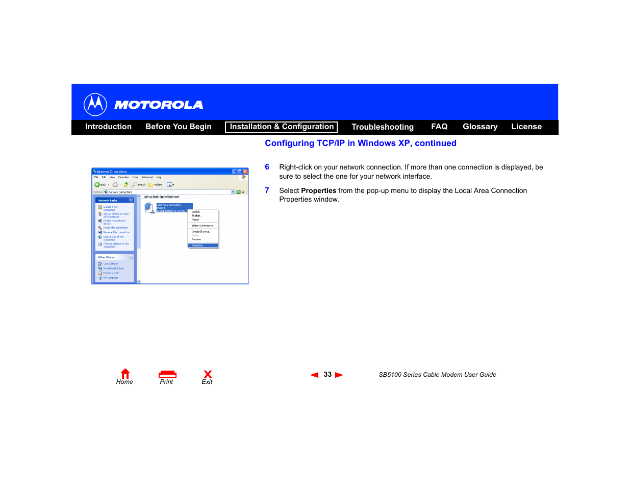 Motorola SB5100 Series User Manual | Page 39 / 72