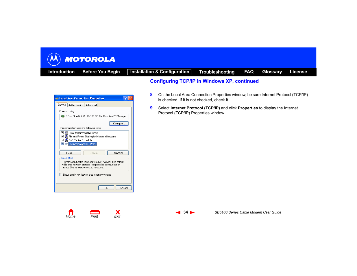 Motorola SB5100 Series User Manual | Page 40 / 72
