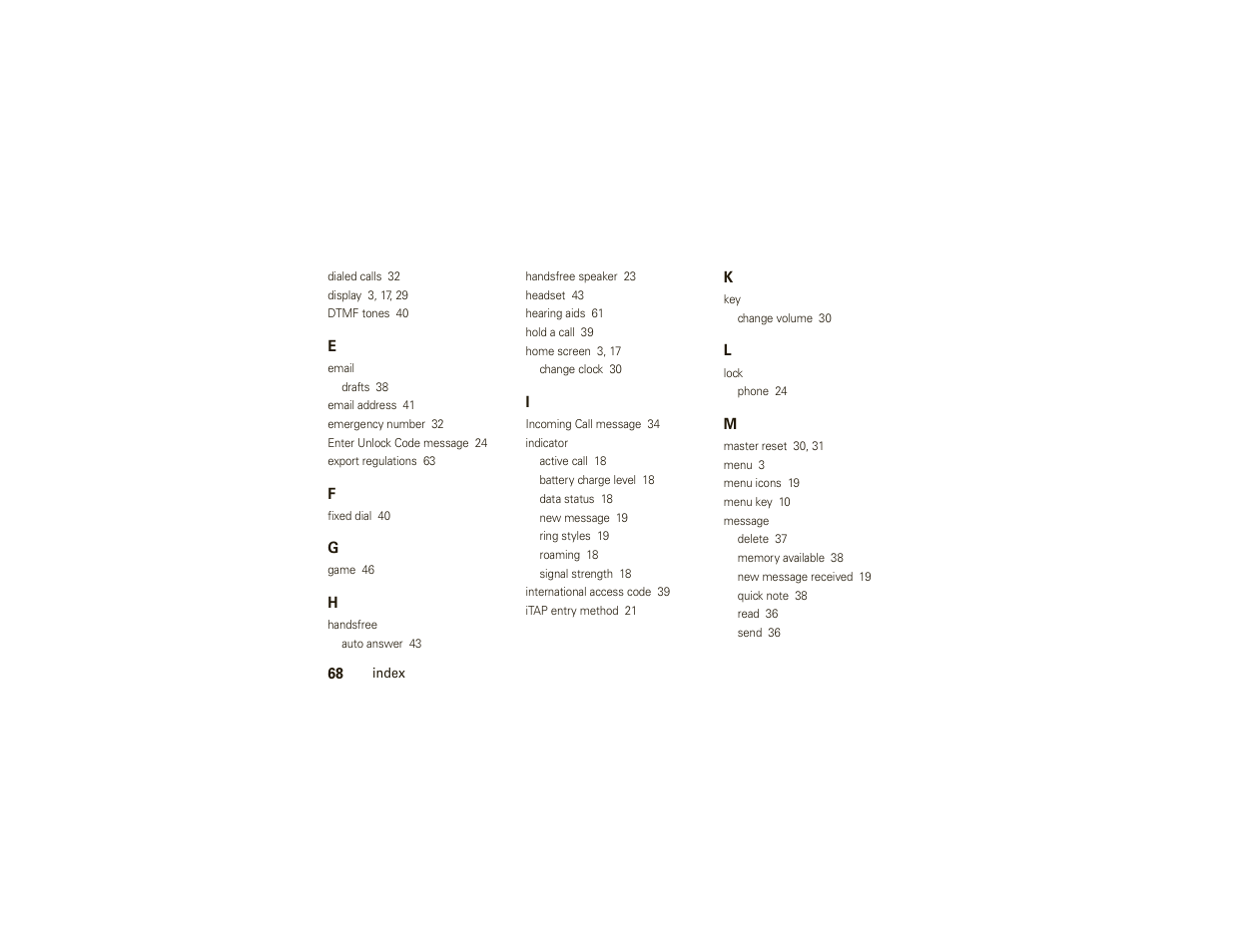 Motorola W175g User Manual | Page 70 / 74