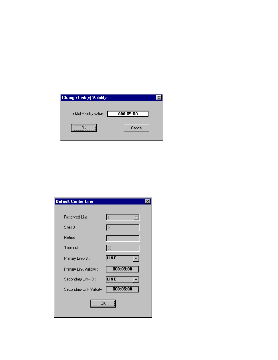 Change secondary link validity value, Sort by site id, Default center | Motorola 68P02958C00-B User Manual | Page 147 / 474