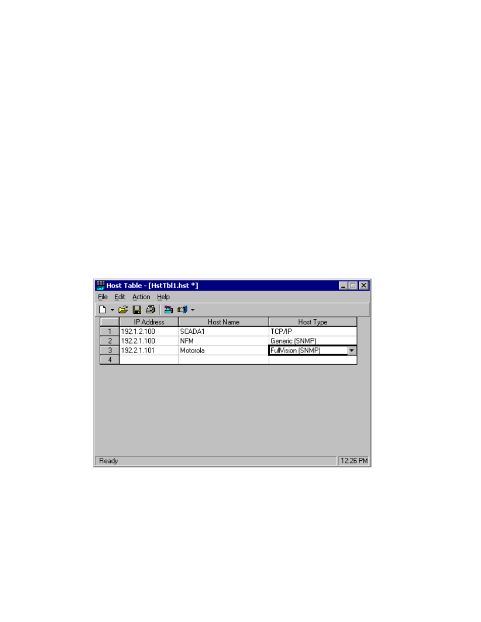 Host table, General, The host table window | Motorola 68P02958C00-B User Manual | Page 197 / 474