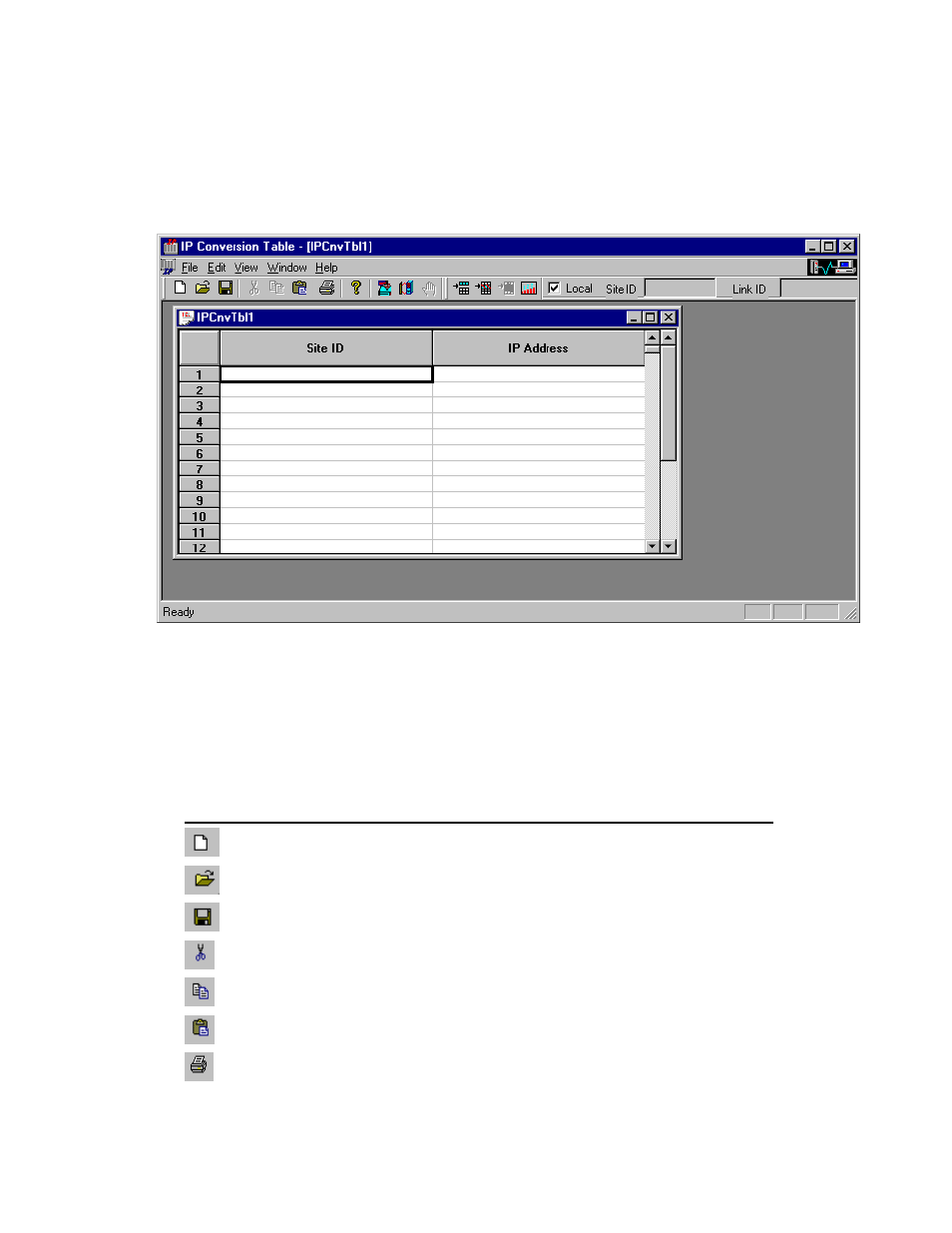 Ip conversion table preparation, Icons | Motorola 68P02958C00-B User Manual | Page 210 / 474