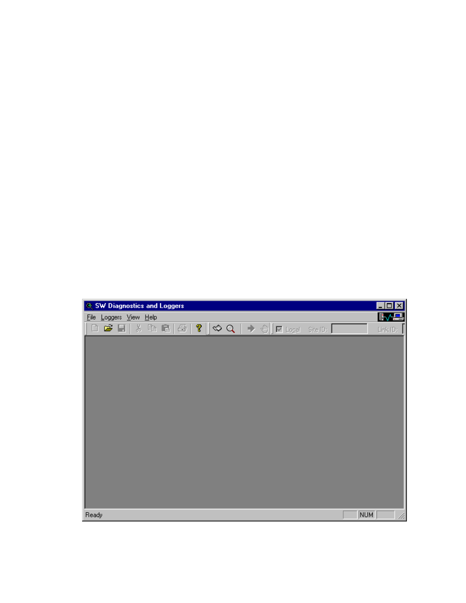 Sw diagnostics & loggers, Sw diagnostics and loggers window | Motorola 68P02958C00-B User Manual | Page 216 / 474