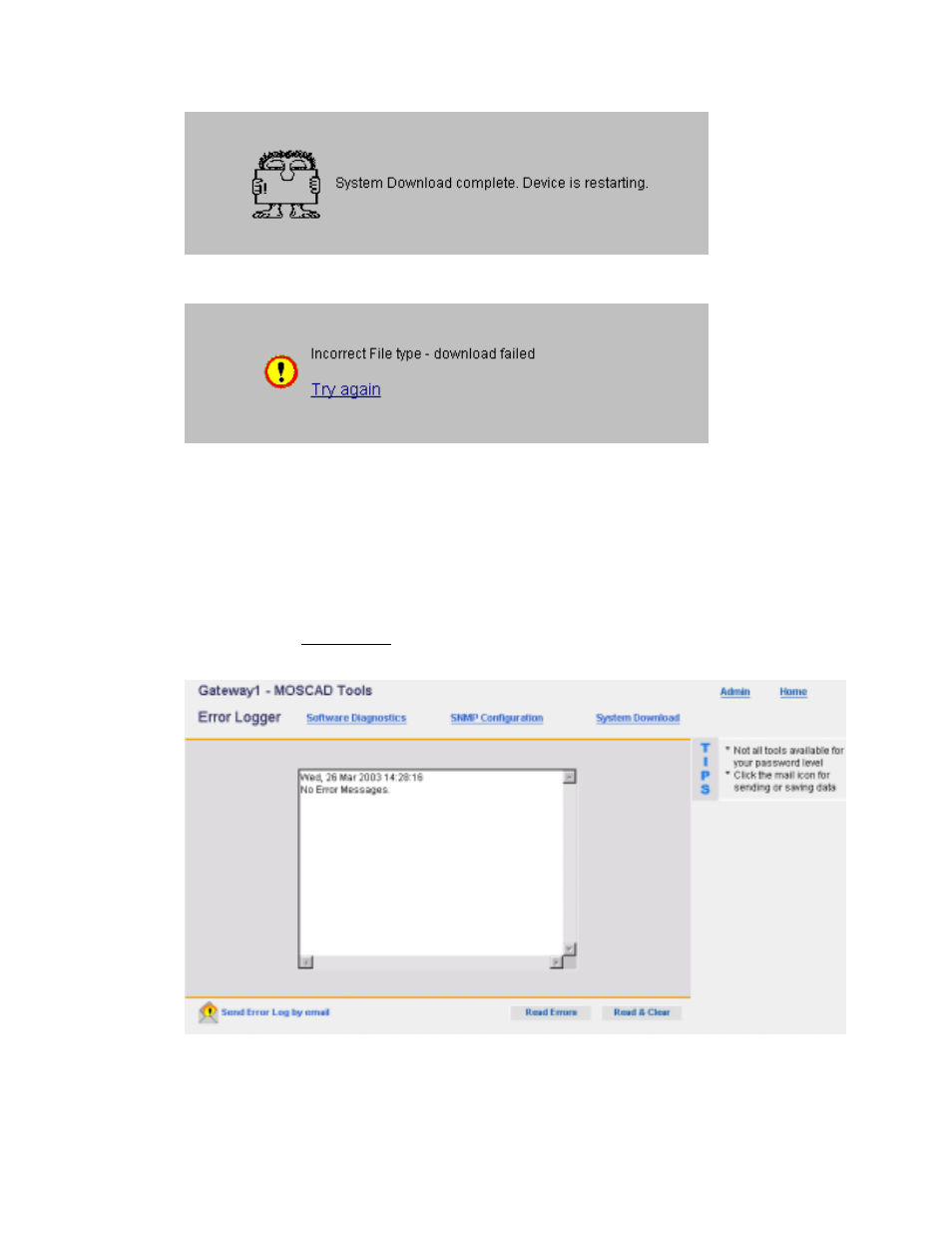 Retrieving errors using the web server | Motorola 68P02958C00-B User Manual | Page 258 / 474