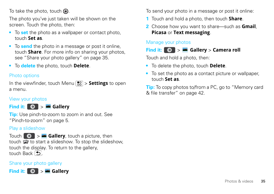 Motorola DEFY XT300 User Manual | Page 37 / 66