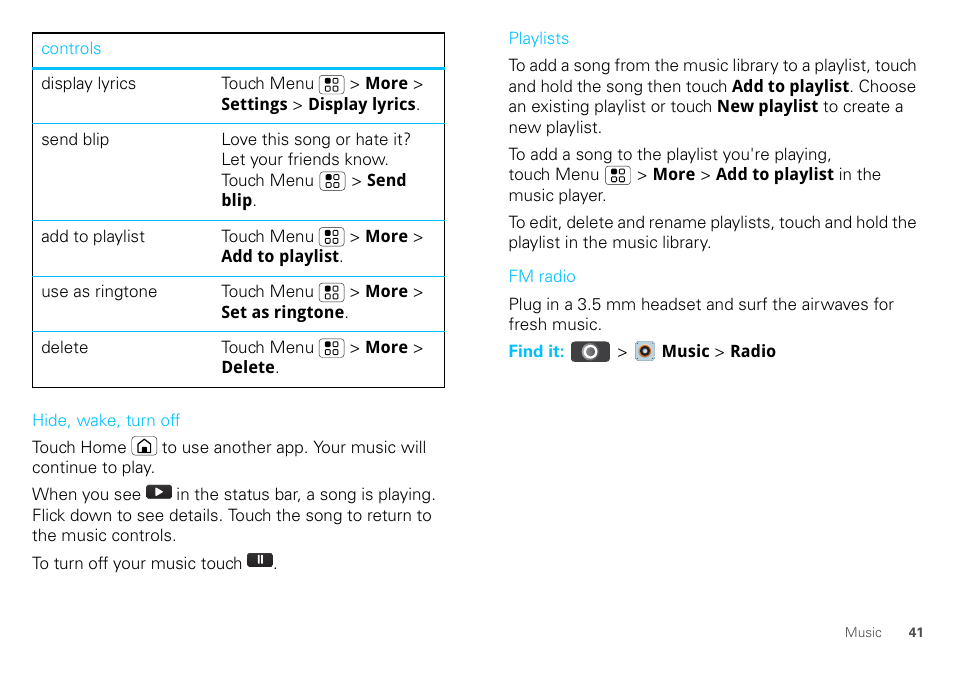 Motorola DEFY XT300 User Manual | Page 43 / 66