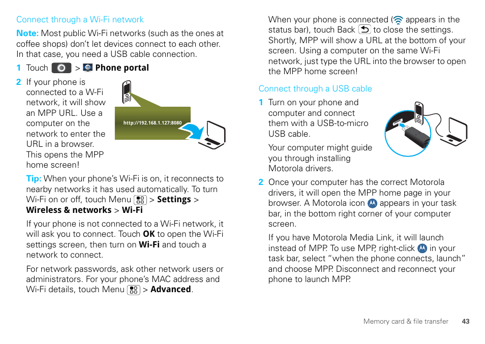 Motorola DEFY XT300 User Manual | Page 45 / 66