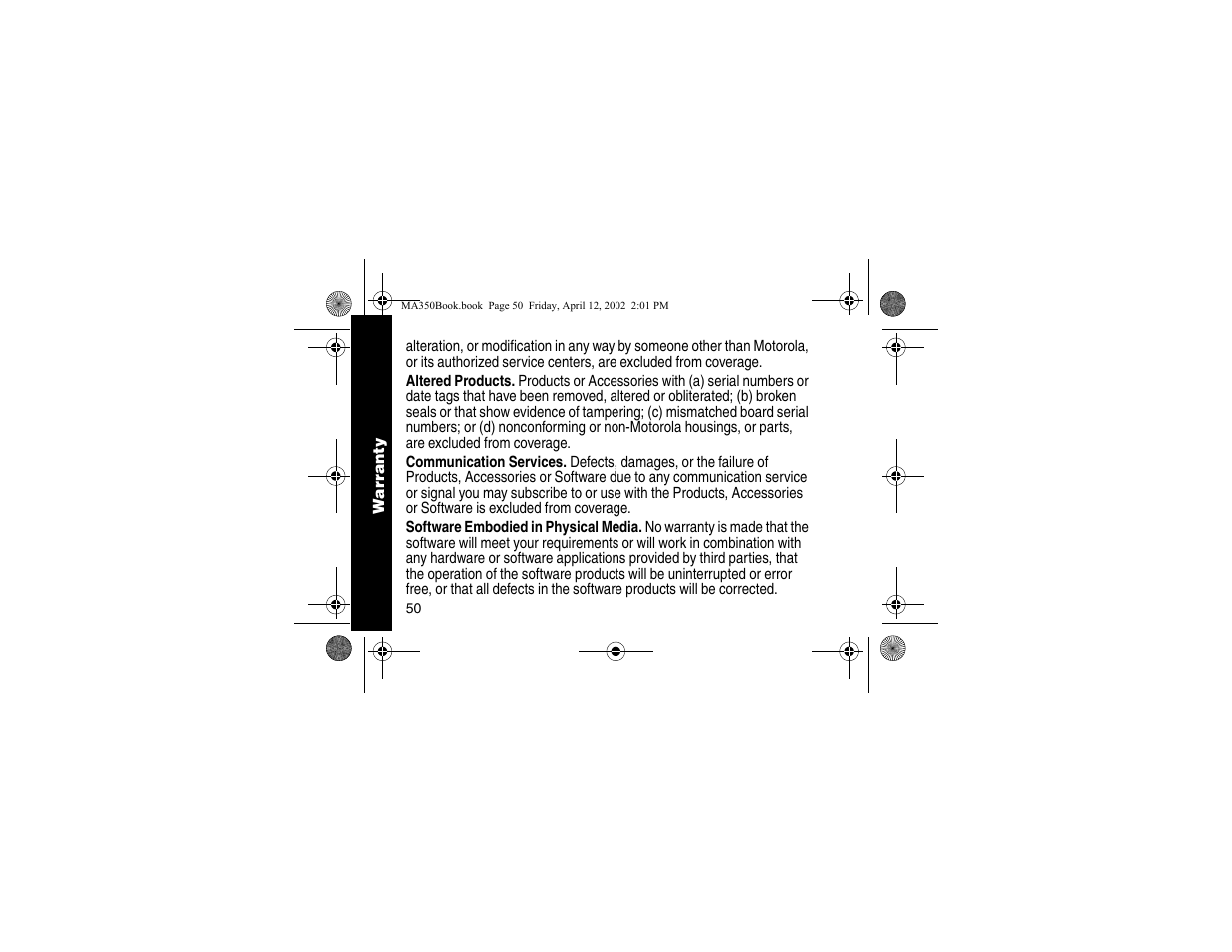 Motorola MA350 User Manual | Page 52 / 60