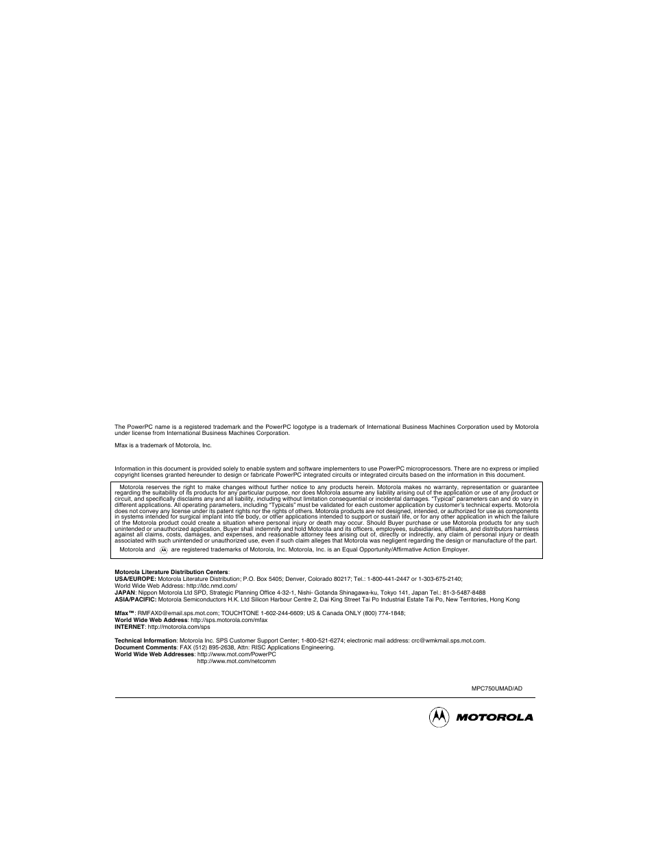 Motorola MPC750 User Manual | Page 4 / 4