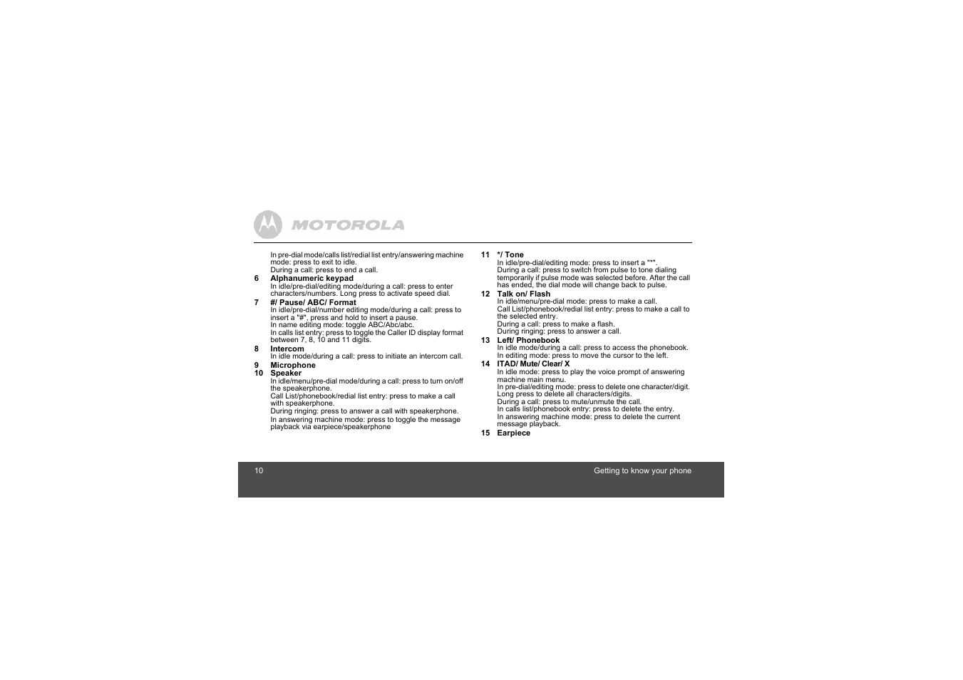 Motorola L404 User Manual | Page 10 / 51