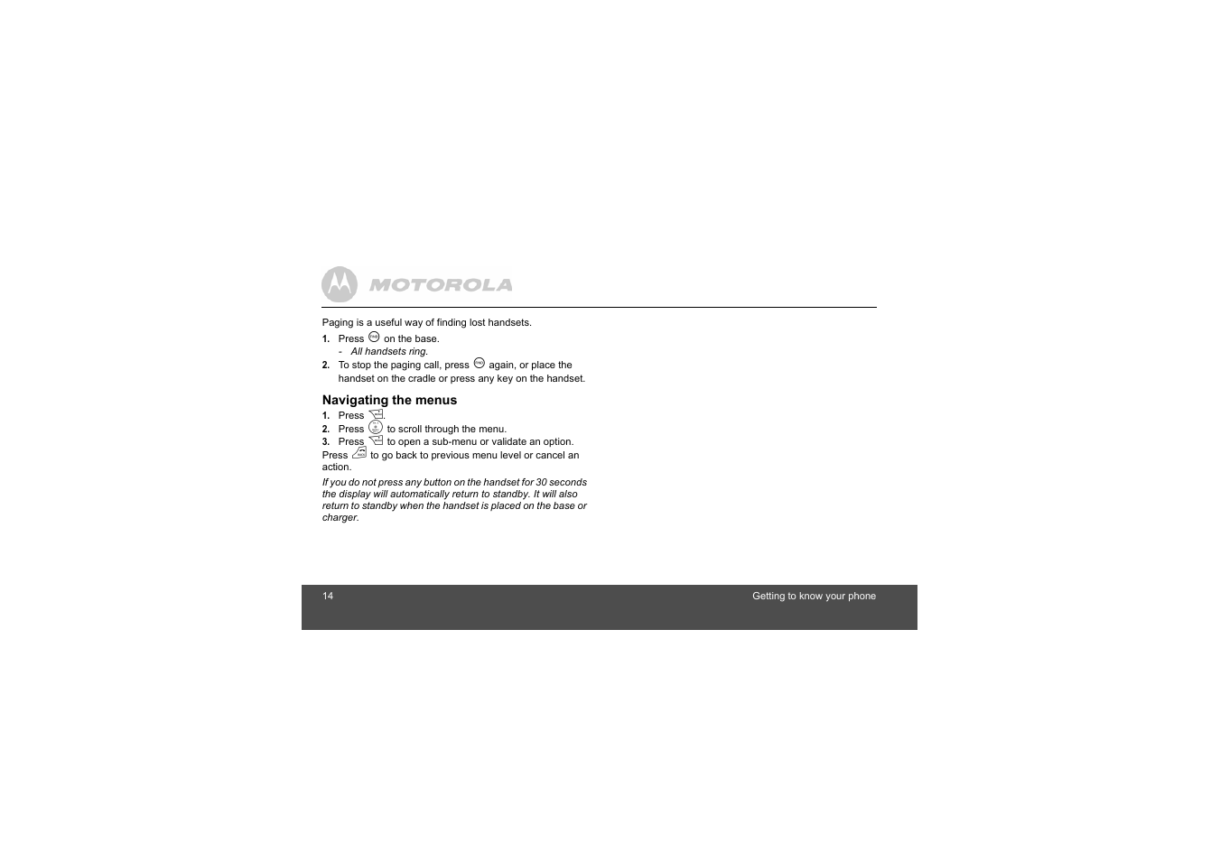 Motorola L404 User Manual | Page 14 / 51