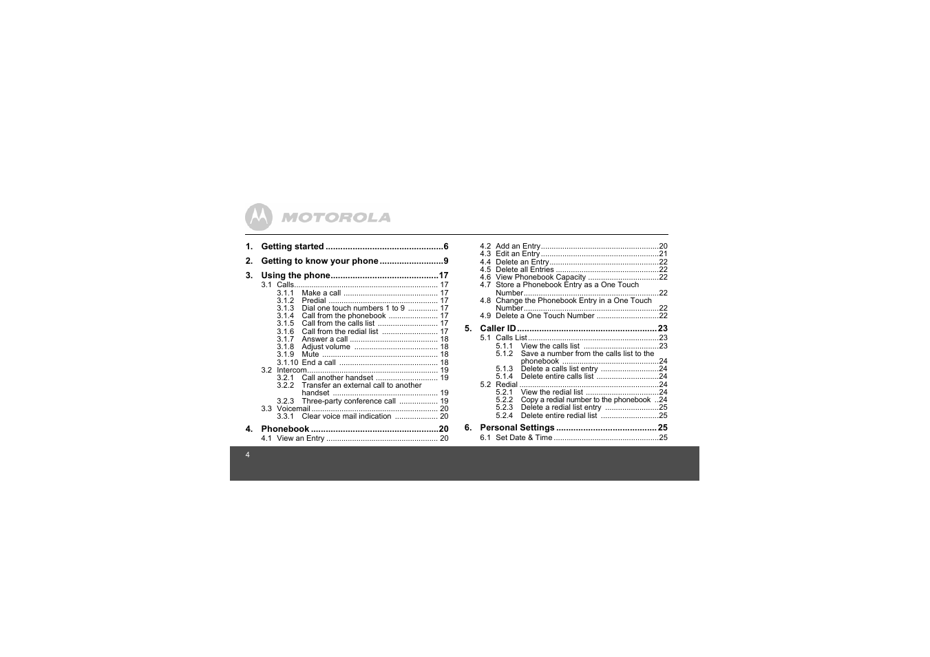 Motorola L404 User Manual | Page 4 / 51