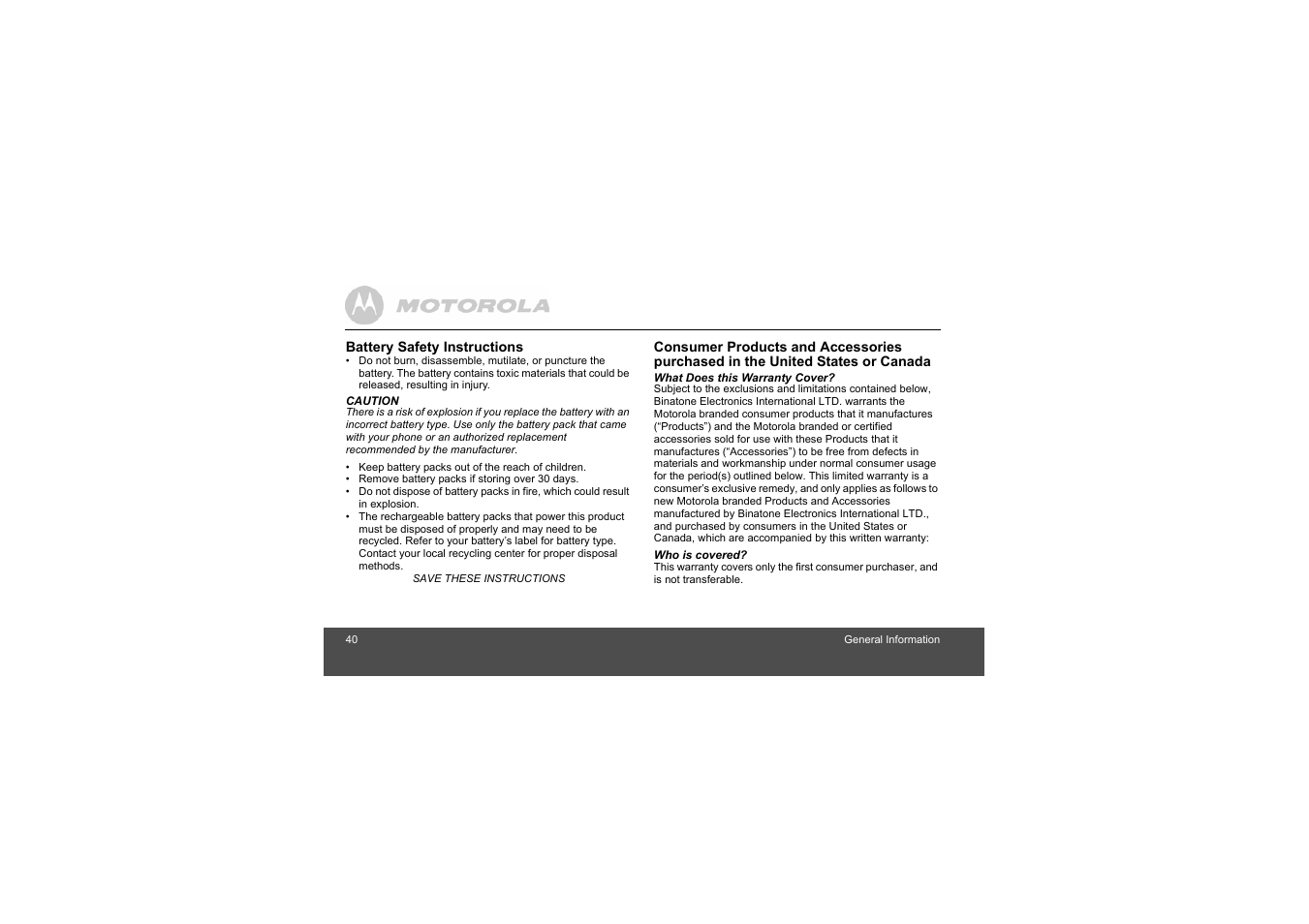Motorola L404 User Manual | Page 40 / 51