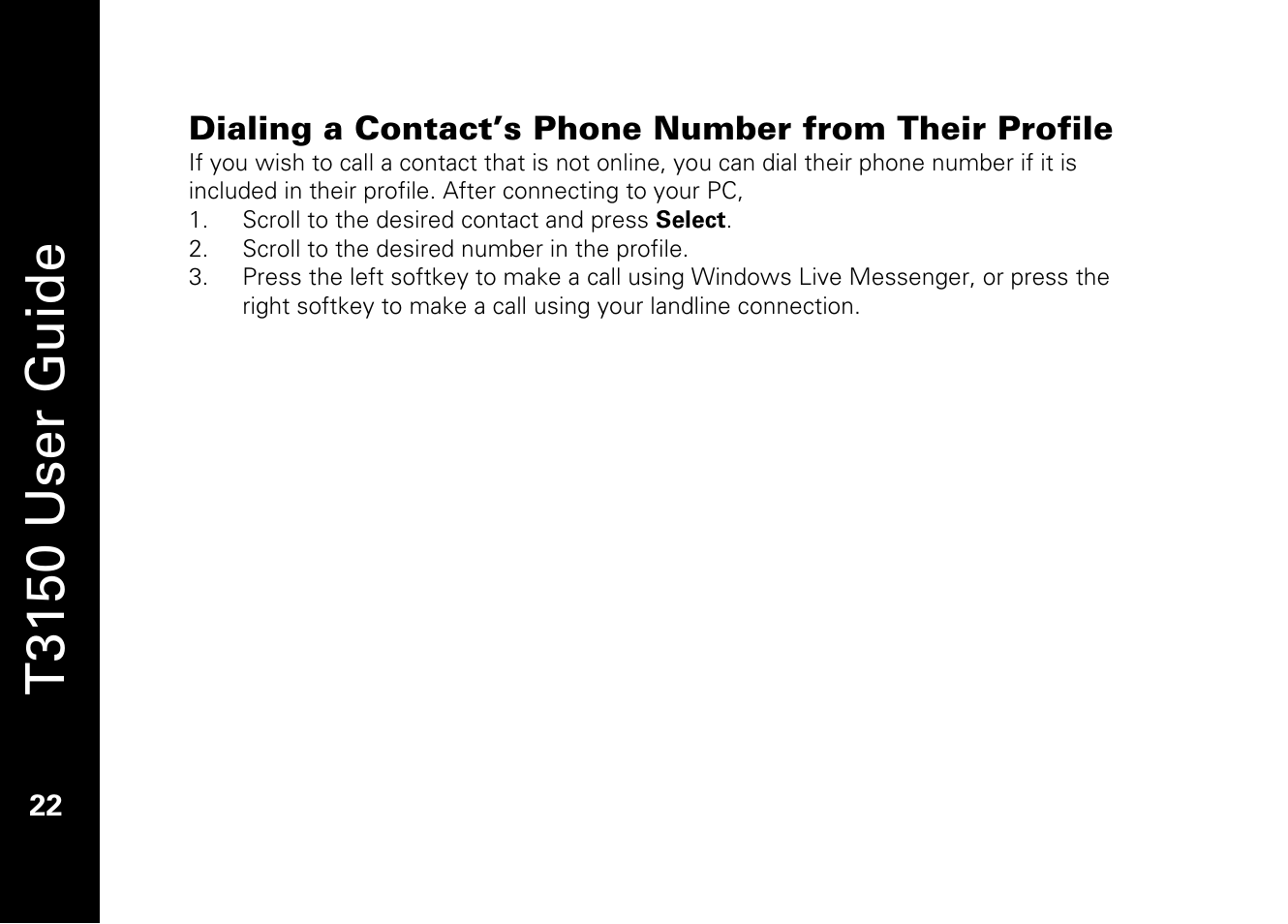 T3150 user guide | Motorola T3150 User Manual | Page 36 / 62
