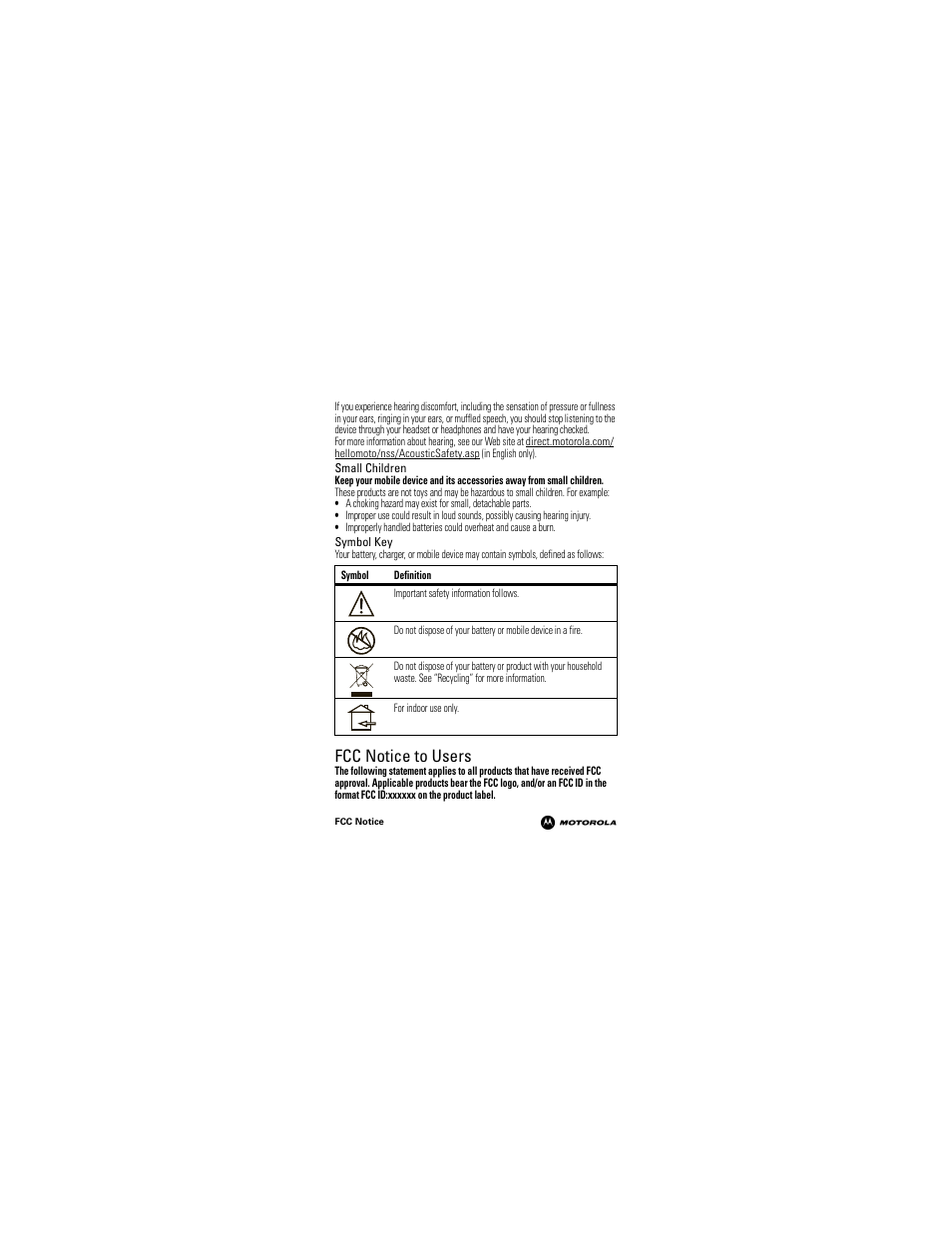 Fcc notice, Fcc notice to users | Motorola MB520 User Manual | Page 4 / 14