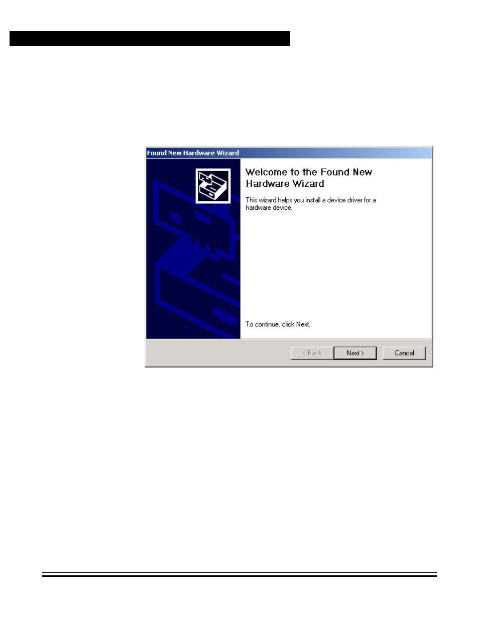 Found new hardware wizard start screen, Usb08 quick start | Motorola USB08 User Manual | Page 20 / 244