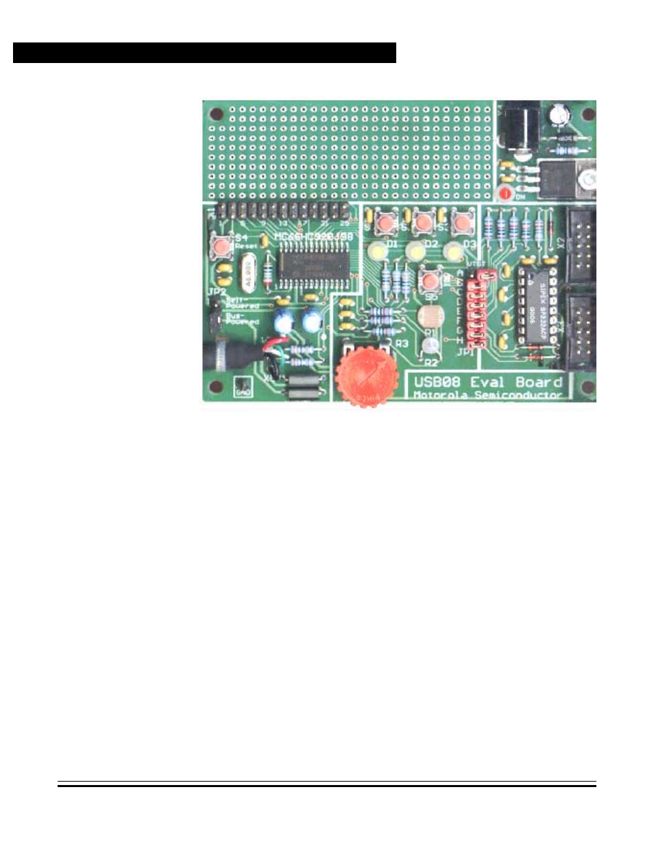 4 circuit description, Circuit description, Usb08 evaluation board | Hardware description | Motorola USB08 User Manual | Page 30 / 244