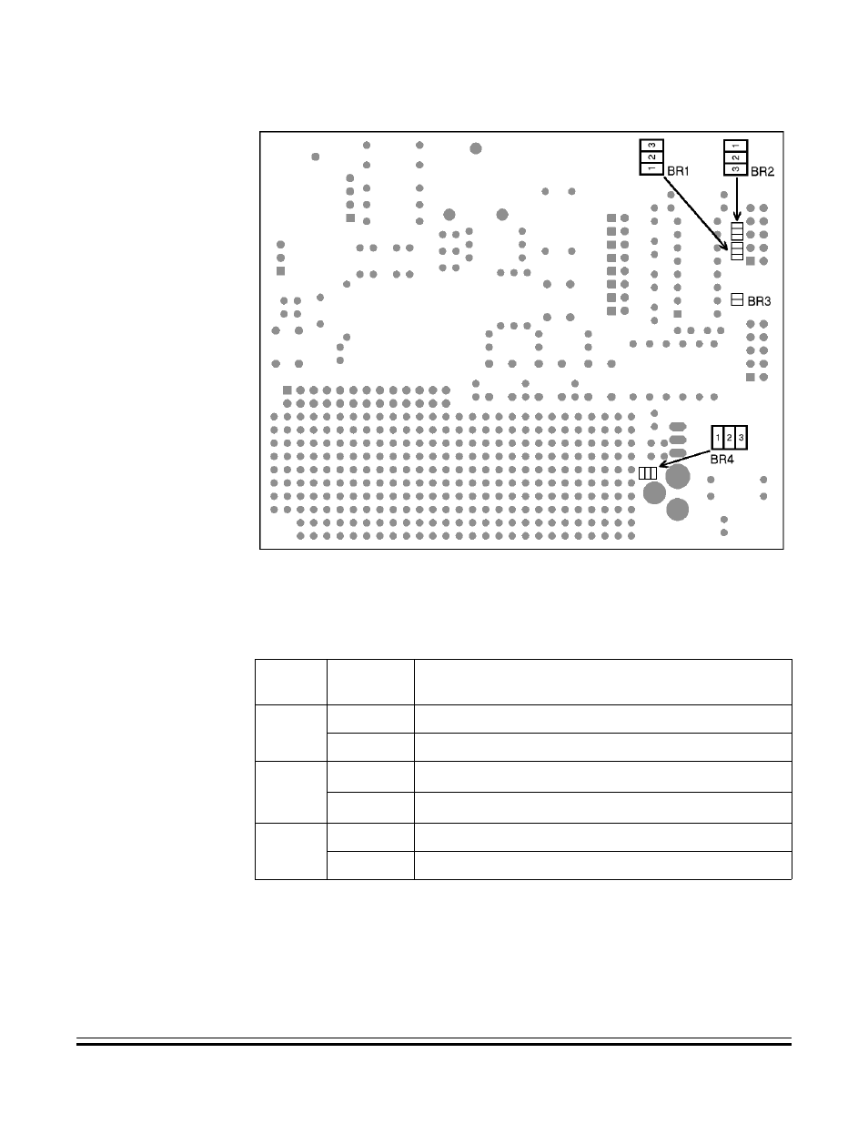 Solder bridge placement on downside of the pcb, Solder bridges configuration, Figure 2-4 | Table 2-4 | Motorola USB08 User Manual | Page 39 / 244