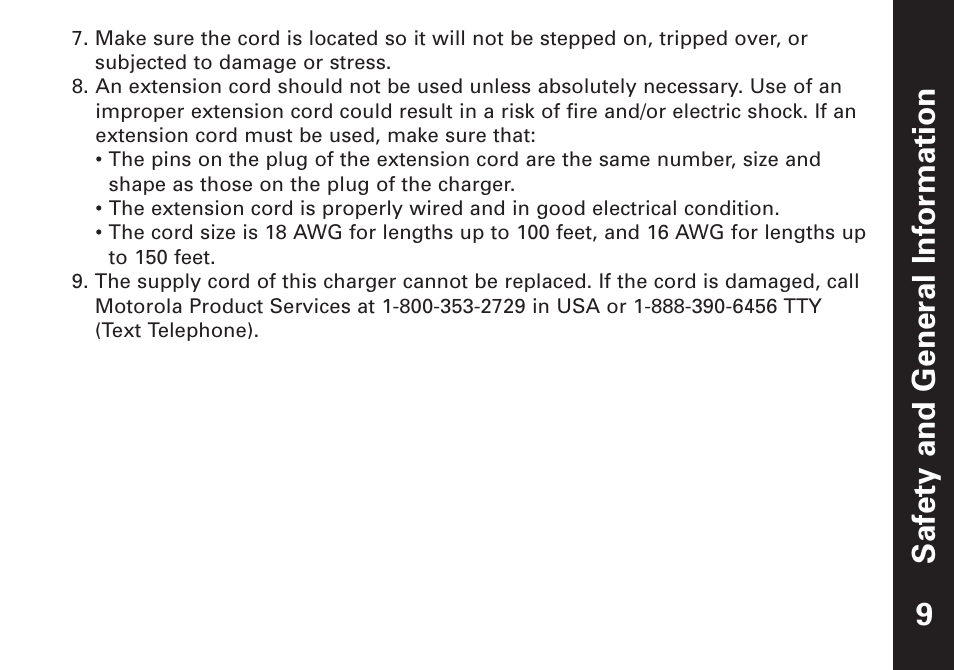 Safety and general infor mation | Motorola T5500 User Manual | Page 10 / 35