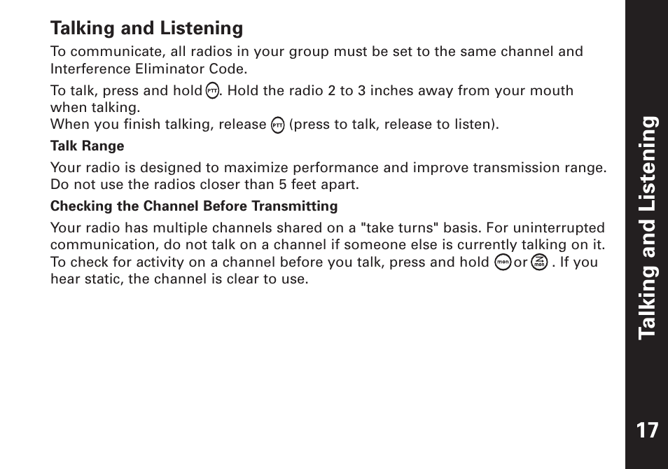 Talking and listening | Motorola T5500 User Manual | Page 18 / 35