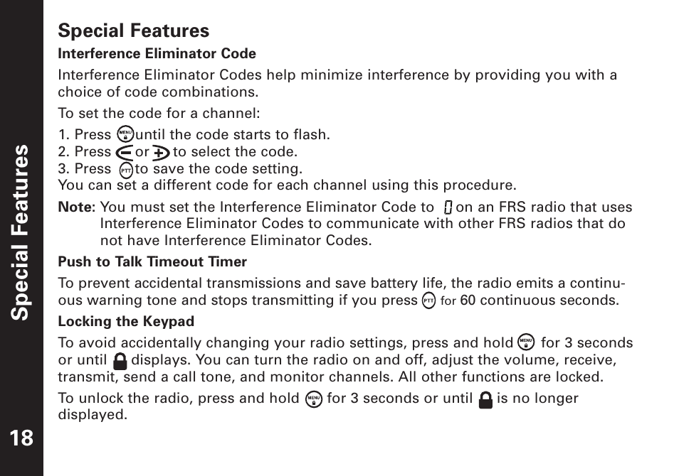 Special featur es, Special features | Motorola T5500 User Manual | Page 19 / 35